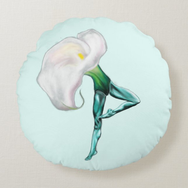 Cojín Redondo Ballerina Calla Lily Ballet Bailor Round Pillow (Anverso)