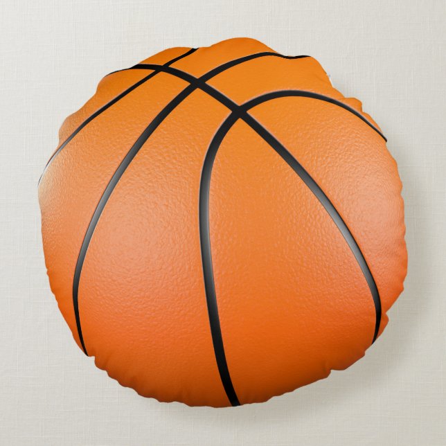 Cojín Redondo balón de baloncesto 3D (Reverso)