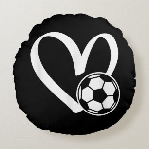 Cojín Redondo Balón de Fútbol Corazón