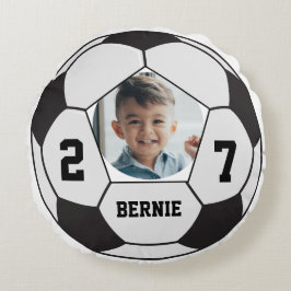 Cojín Redondo Balón de fútbol personalizado equipo deportivo jug