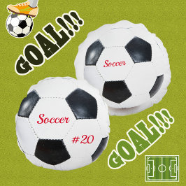 Cojín Redondo Balón de fútbol Tema deportivo de Futbol Blanco y