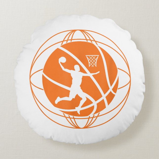 Cojín Redondo Baloncestista Baloncesto (Anverso)