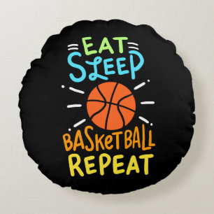Cojín Redondo Baloncesto - Come Duerme Baloncesto Repite