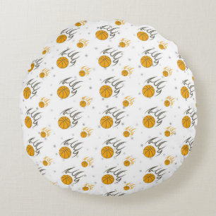 Cojín Redondo Baloncesto en llamas