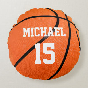 Cojín Redondo Baloncesto Su Nombre