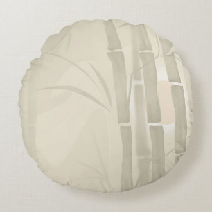 Cojín Redondo Bambú, fondo beige