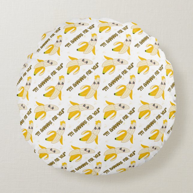 Cojín Redondo bananas quote (Anverso)