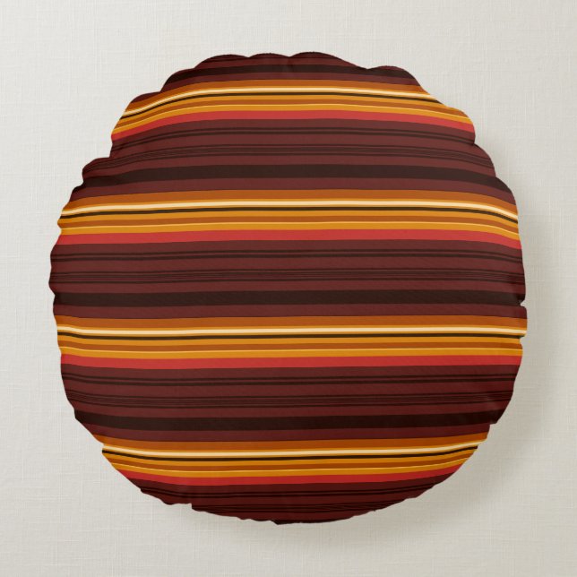 Cojín Redondo Bandas de cosecha (Anverso)