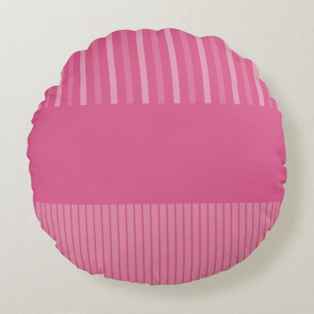 Cojín Redondo Bandas pop de color - rosa (Anverso)