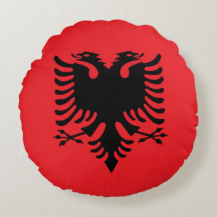 Cojín Redondo Bandera albanesa