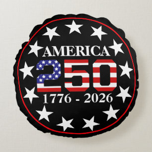 Cojín Redondo Bandera Americana 250 Aniversario EEUU 1776-2026