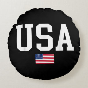 Cojín Redondo Bandera Americana Patriótica De EE. UU. Para Hombr