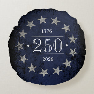 Cojín Redondo Bandera Americana Personalizable de 250 Años 2 Car
