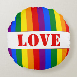 Cojín Redondo Bandera arcoiris LGBTQ+ para el mes del orgullo -