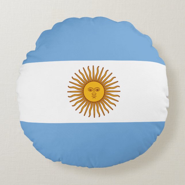 Cojín Redondo Bandera argentina (Anverso)