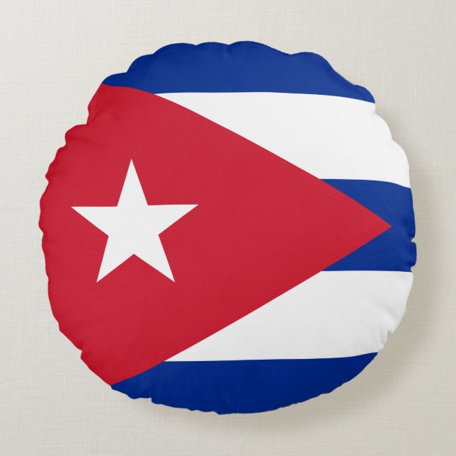 Cojín Redondo Bandera cubana (Anverso)