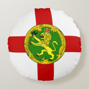 Cojín Redondo Bandera de Alderney Patriótica