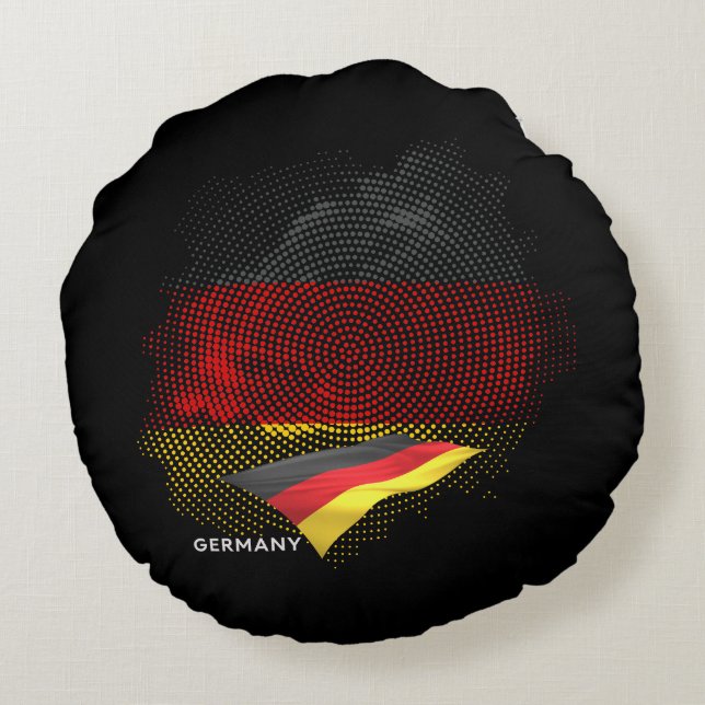 Cojín Redondo bandera de Alemania (Reverso)