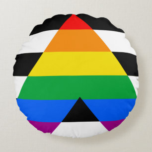 Cojín Redondo Bandera de aliado LGBTQ+