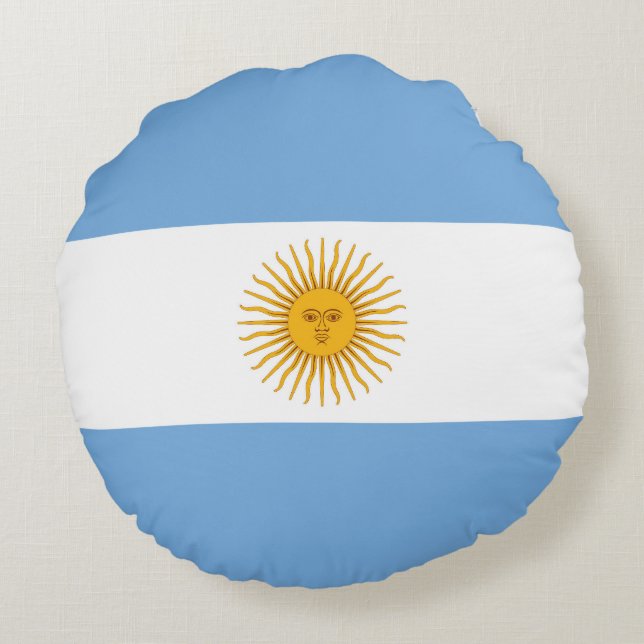 Cojín Redondo Bandera de Argentina (Reverso)