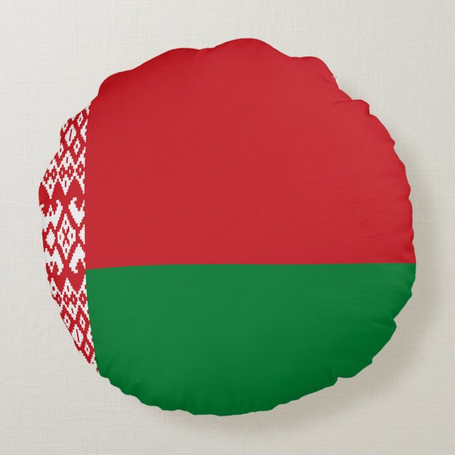 Cojín Redondo Bandera de Bielorrusia (Reverso)