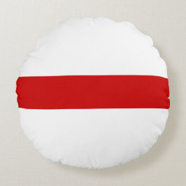 Cojín Redondo Bandera de Bielorrusia (rojo y blanco)