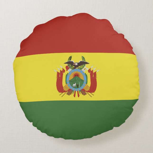 Cojín Redondo Bandera de Bolivia (Reverso)