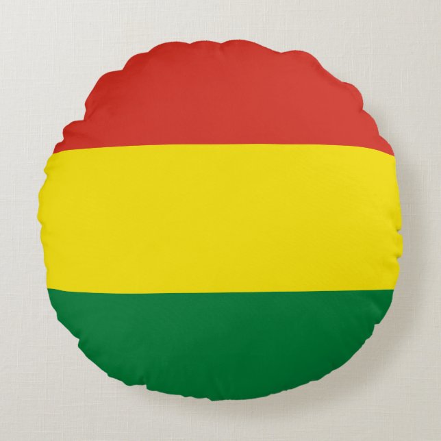 Cojín Redondo Bandera de Bolivia (Bolivia) (Anverso)