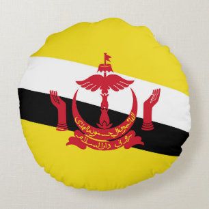 Cojín Redondo bandera de Brunéi