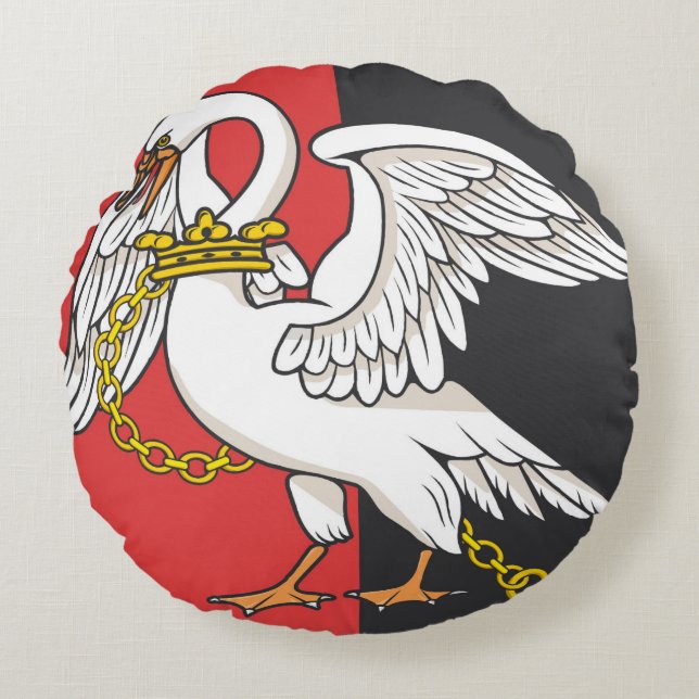 Cojín Redondo Bandera de Buckinghamshire (condado del Reino Unid (Anverso)