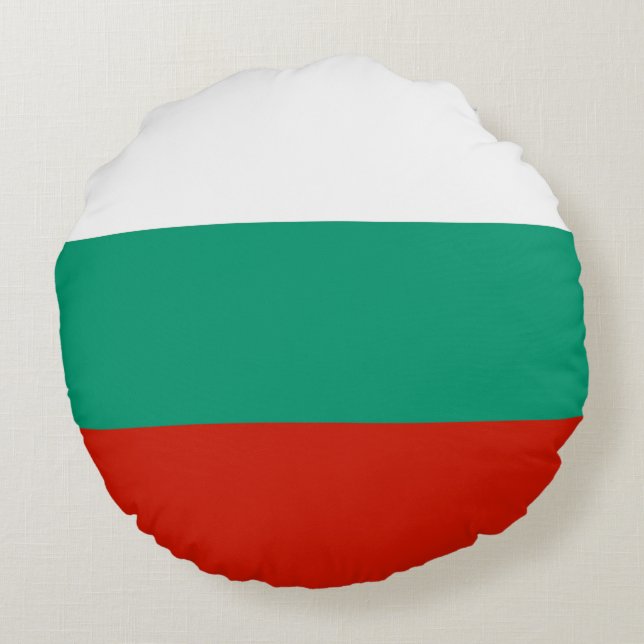 Cojín Redondo Bandera de Bulgaria (Reverso)