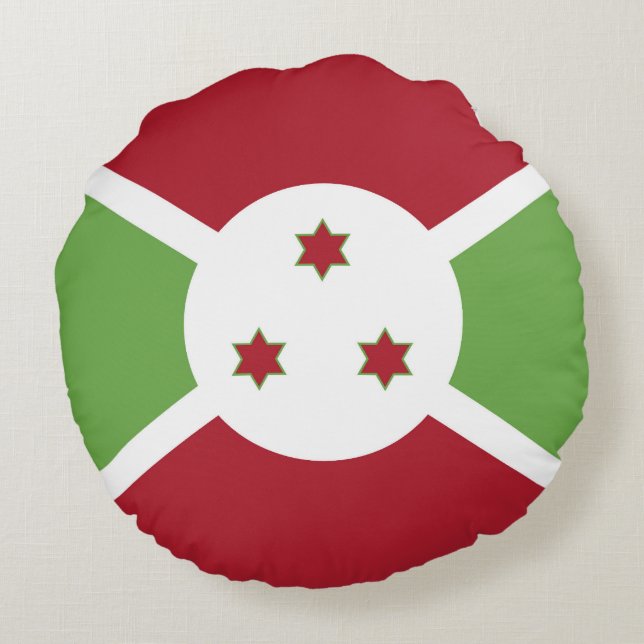 Cojín Redondo Bandera de Burundi (Reverso)