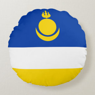 Cojín Redondo Bandera de Buryatia Patriótica