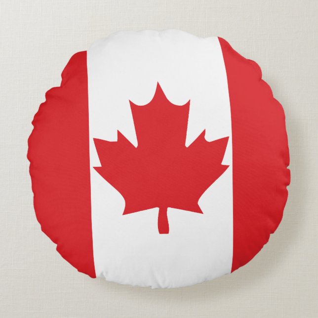 Cojín Redondo Bandera de Canadá (Anverso)