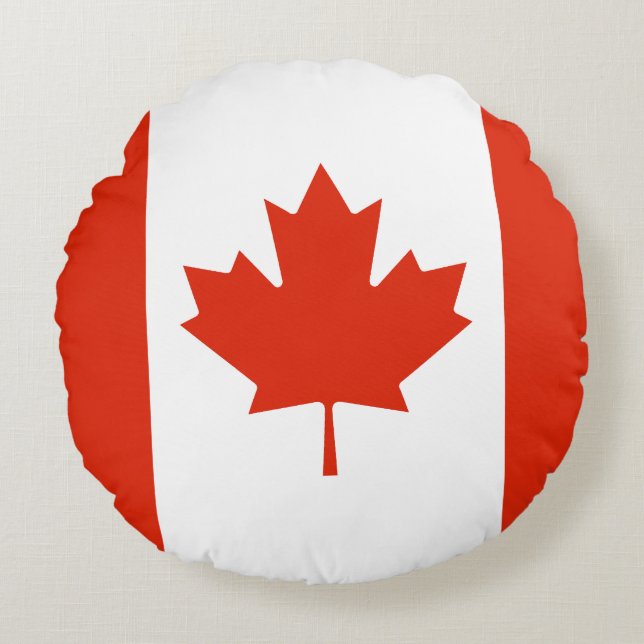 Cojín Redondo Bandera de Canadá (Anverso)