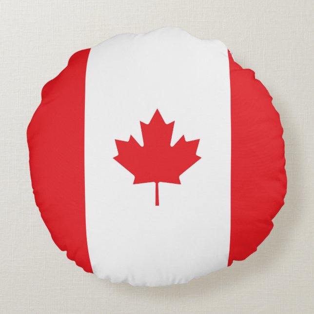 Cojín Redondo Bandera de Canadá (Reverso)