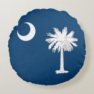 Cojín Redondo Bandera de Carolina del Sur