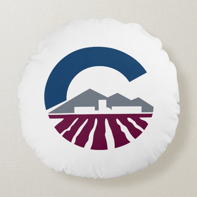 Cojín Redondo Bandera de Chandler, Arizona (Anverso)