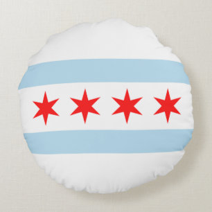 Cojín Redondo Bandera de Chicago (Illinois)