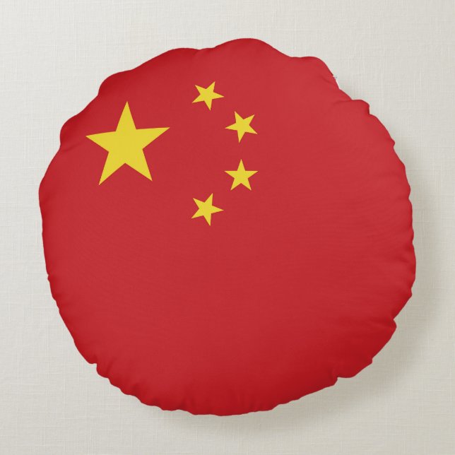 Cojín Redondo Bandera de China (Reverso)