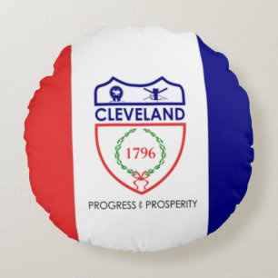 Cojín Redondo Bandera de Cleveland (Ohio)