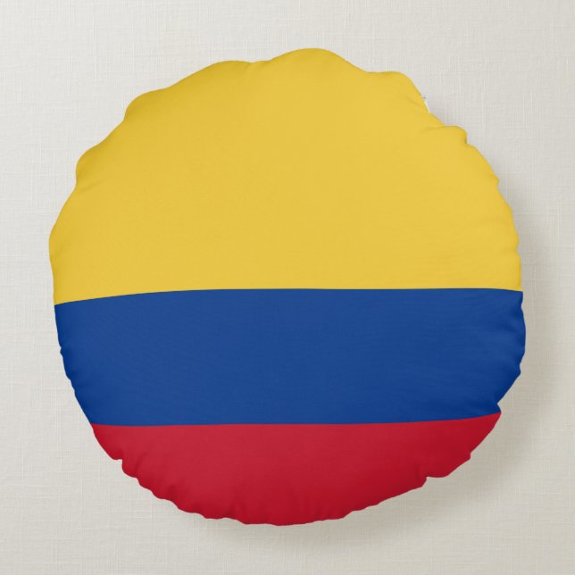 Cojín Redondo Bandera de Colombia (Reverso)