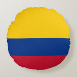 Cojín Redondo Bandera de Colombia<br><div class="desc">Bandera patriótica de Colombia.</div>
