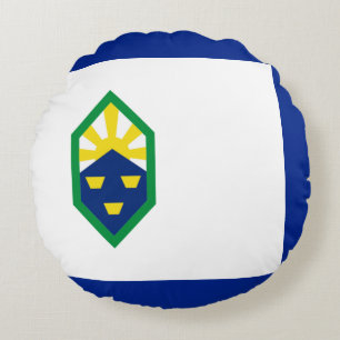 Cojín Redondo Bandera de Colorado Springs (Colorado) City