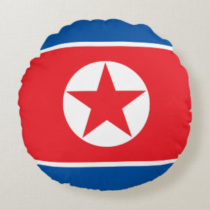 Cojín Redondo Bandera de Corea del Norte