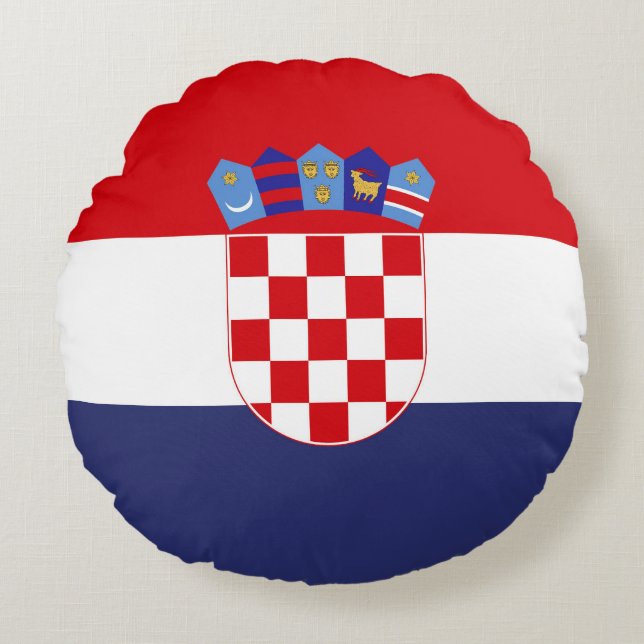 Cojín Redondo Bandera de Croacia (Anverso)