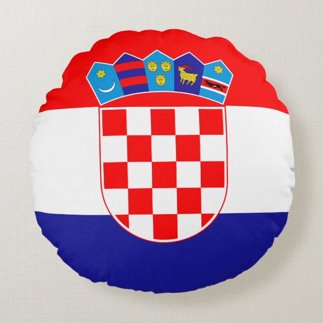 Cojín Redondo Bandera de Croacia (croata) (Anverso)