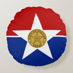 Cojín Redondo Bandera de Dallas (Texas) City