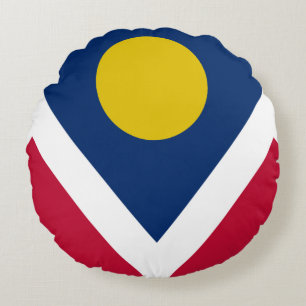 Cojín Redondo Bandera de Denver (Colorado) City