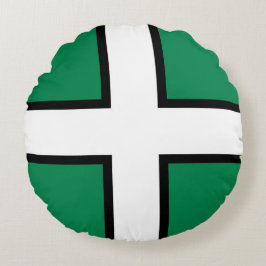 Cojín Redondo Bandera de Devon (condado del Reino Unido)